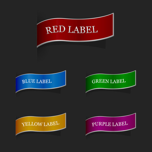 Vector set of ribbon labels.