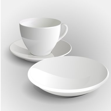 Coffee Cup and Saucer - Vector Illustration clipart