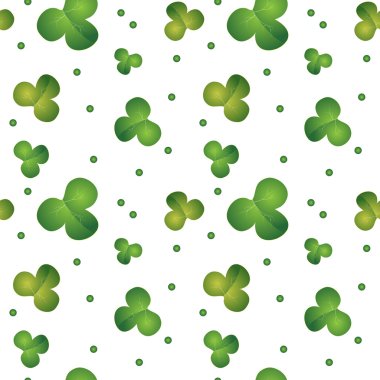 Green seamless clover pattern - vector background for St. Patrick's Day clipart