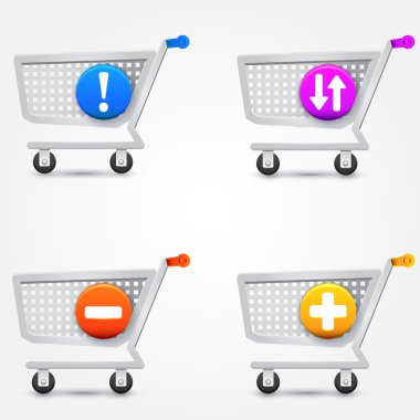 Vector shopping basket icons clipart