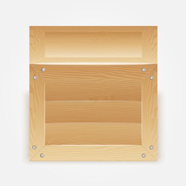 Vector illustration of wooden box clipart