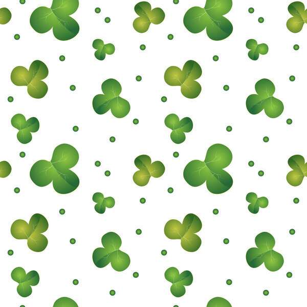 Green seamless clover pattern - vector background for St. Patrick 's Day
