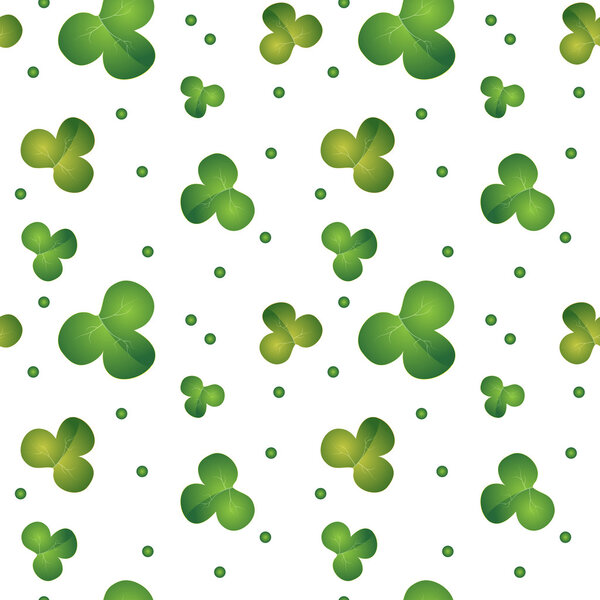 Green seamless clover pattern - vector background for St. Patrick's Day