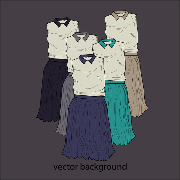 Vector background with dresses.