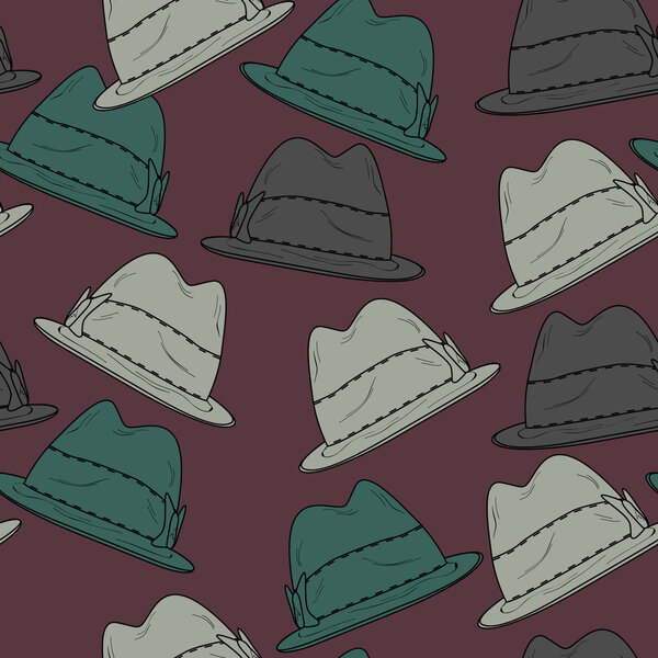 Vector background with hats.