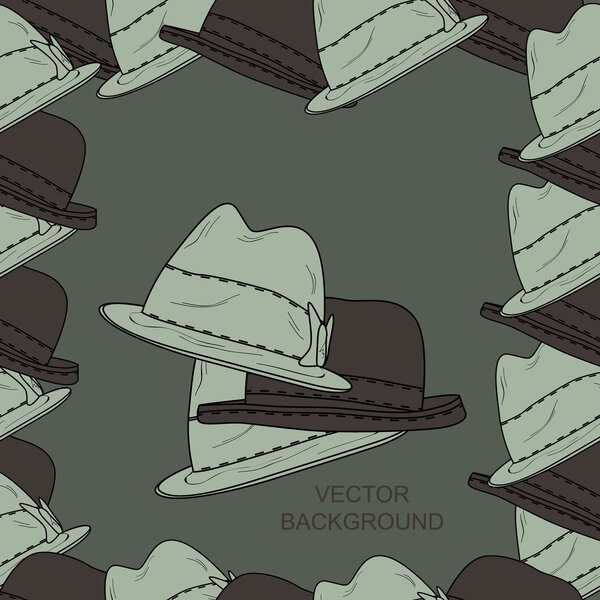 Vector background with hats.