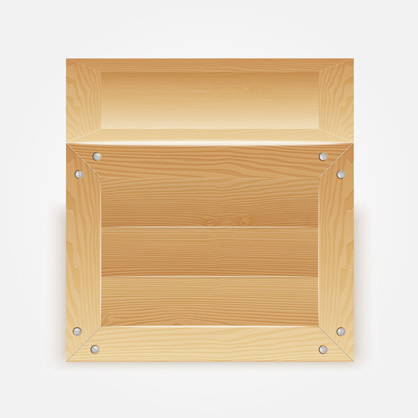 Vector illustration of wooden box
