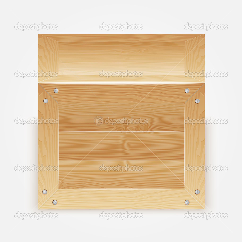Vector illustration of wooden box