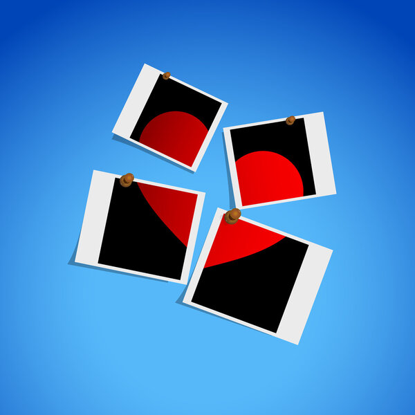 Four picture of one heart. Vector illustration.