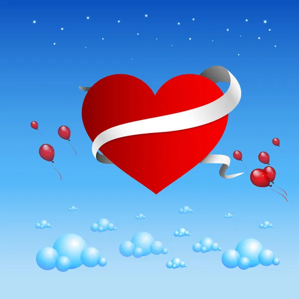 Hintergrund Des Valentins Mit Luftballons — Stockvektor