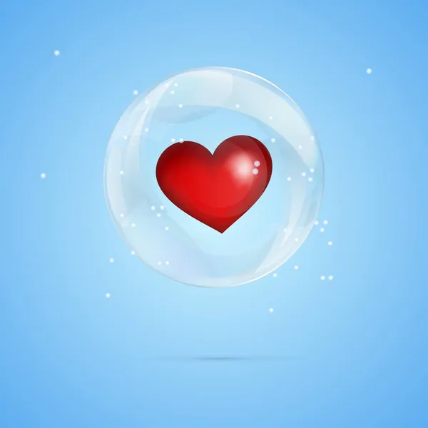 Ilustración Vectorial Corazón Burbuja — Vector de stock