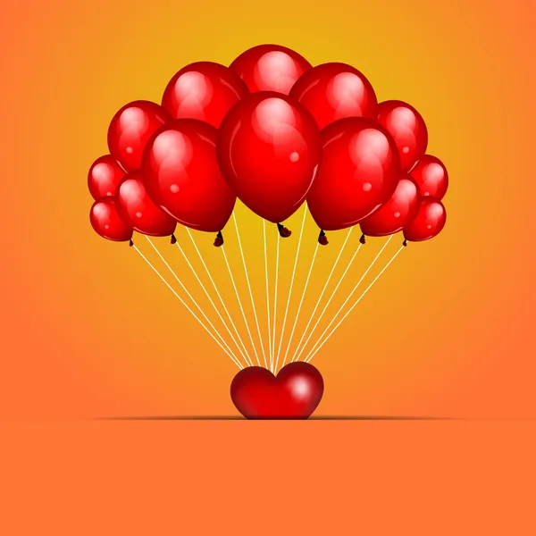 Fundo Valentim Com Balões —  Vetores de Stock