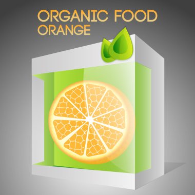 turuncu vektör çizim paketlenmiş. Organik gıda kavramı.