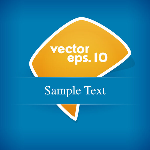 Vector yellow label on blue background.