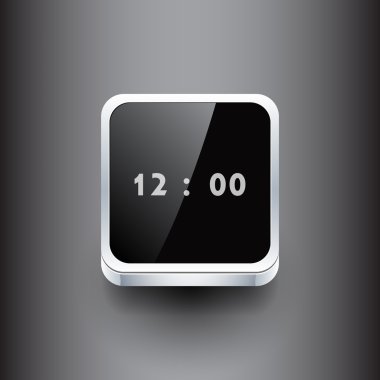 Vector illustration of a square clock. clipart