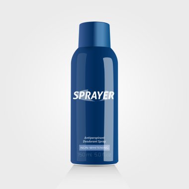 Vector Deodorant Spray Blue Can Bottle clipart