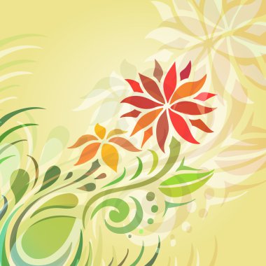 Vector background with abstract flowers. clipart
