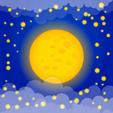 Moon with stars vector illustration clipart
