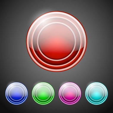 Collection of round buttons. clipart