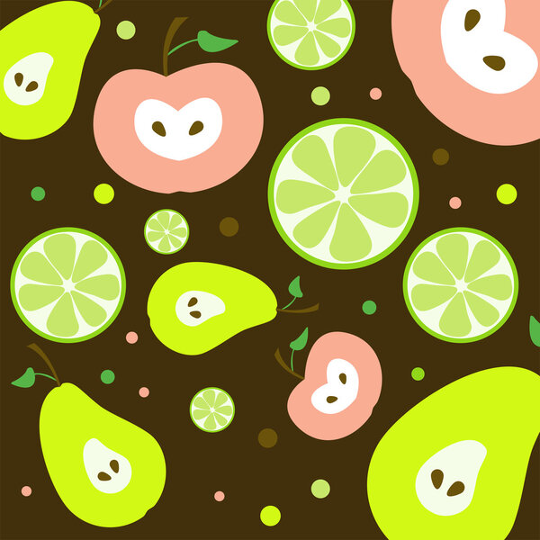 Fruits Seamless Pattern - Vector Illutration