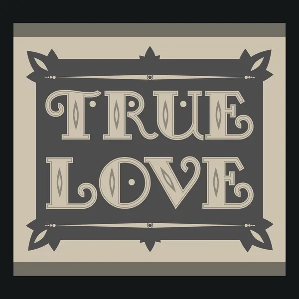 True Love Vintage Background — Stock Vector