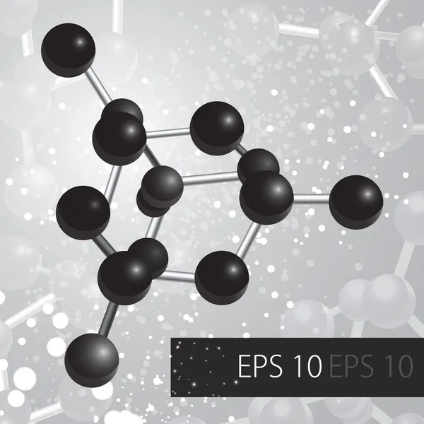 분자와 추상적인 배경입니다 일러스트 — 스톡 벡터