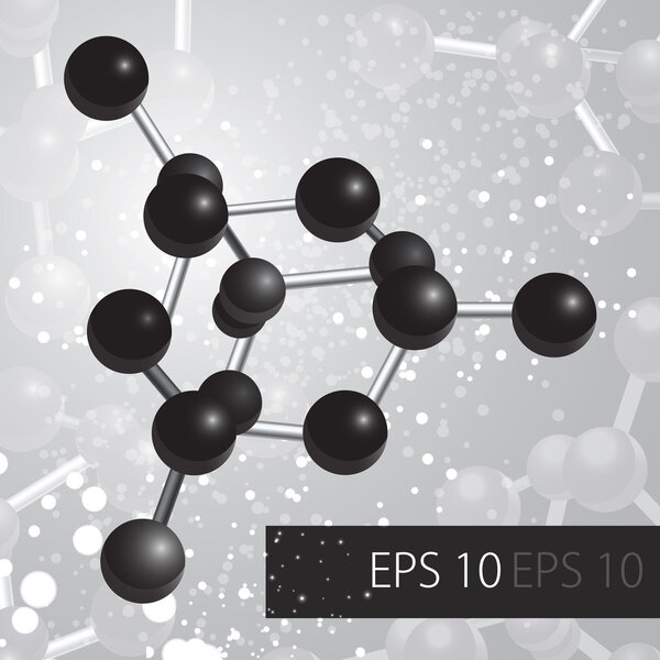 Abstract background with molecules. Vector illustration