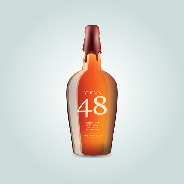 Whiskey bourbon bottle - vector illustration