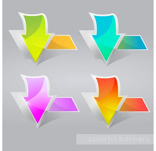 Abstract colored banners with arrows. Vector illustration.