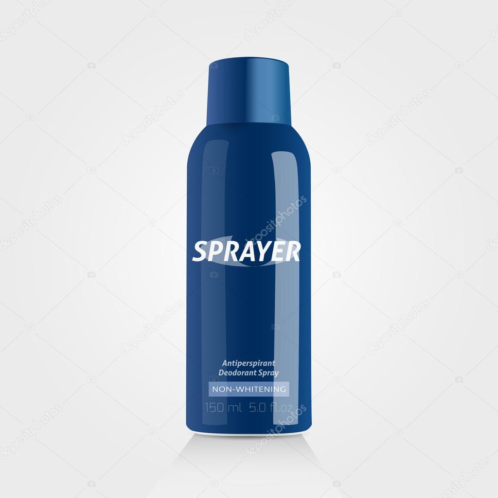 Vector Deodorant Spray Blue Can Bottle