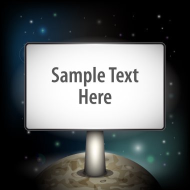 Vector planet with board for your text clipart