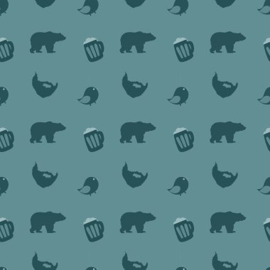 Bears and beer. Vector illustration clipart