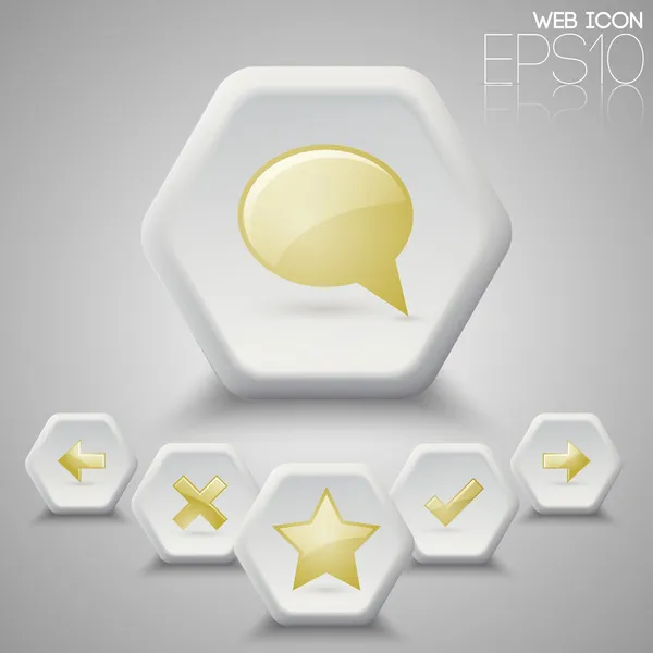 Vector Set Hexagon Icons — Stock Vector