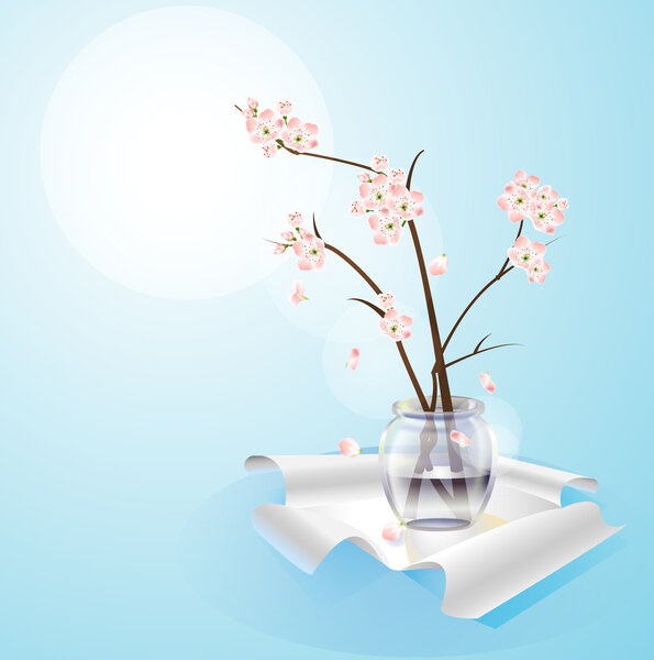 Flowers in vase vector