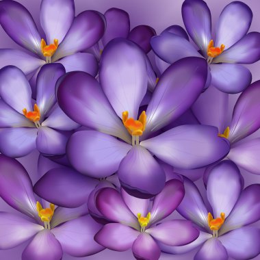 Seamless pattern with violet flowers - vector illustraton clipart