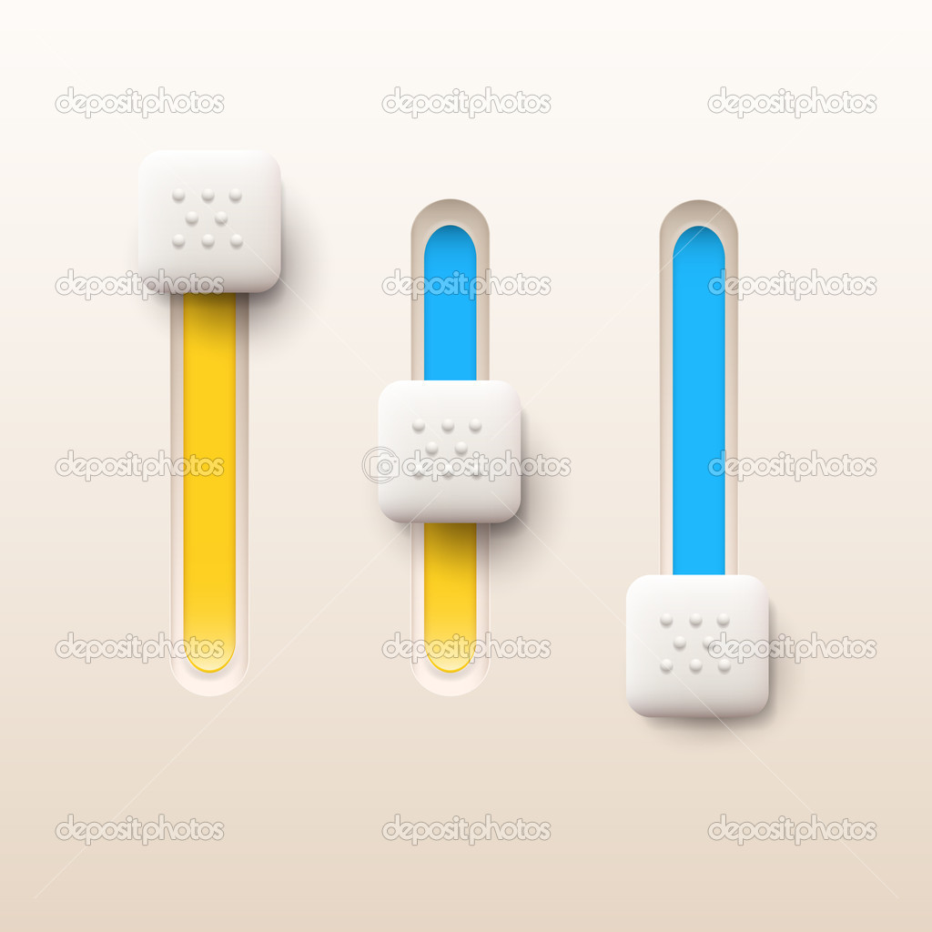 Vector illustration of sliders buttons.