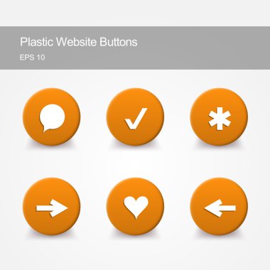 plastik Web sitesi düğmeler simgeler