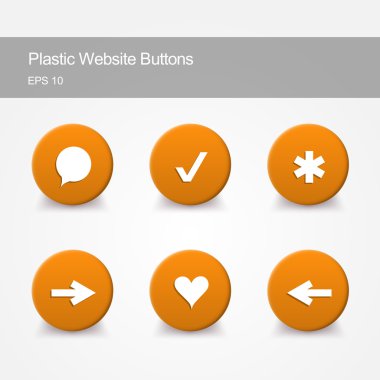 Plastic website buttons with icons clipart