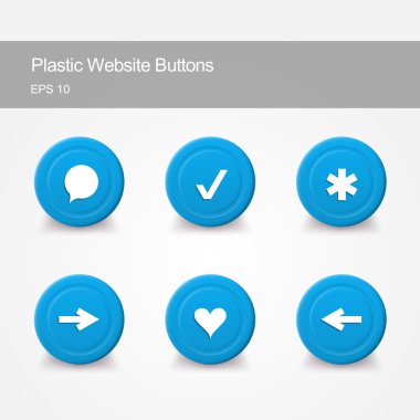Plastic website buttons with icons clipart
