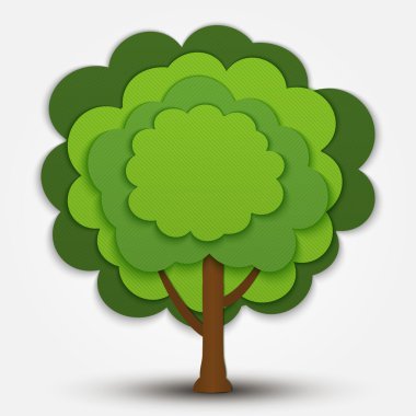Nature vector green tree banner clipart