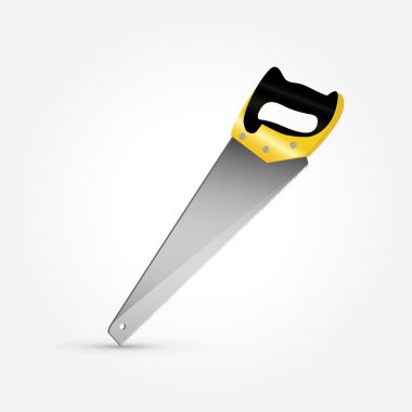 Hand saw isolated, vector clipart