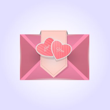 Valentine's day greeting letter - vector illstration clipart