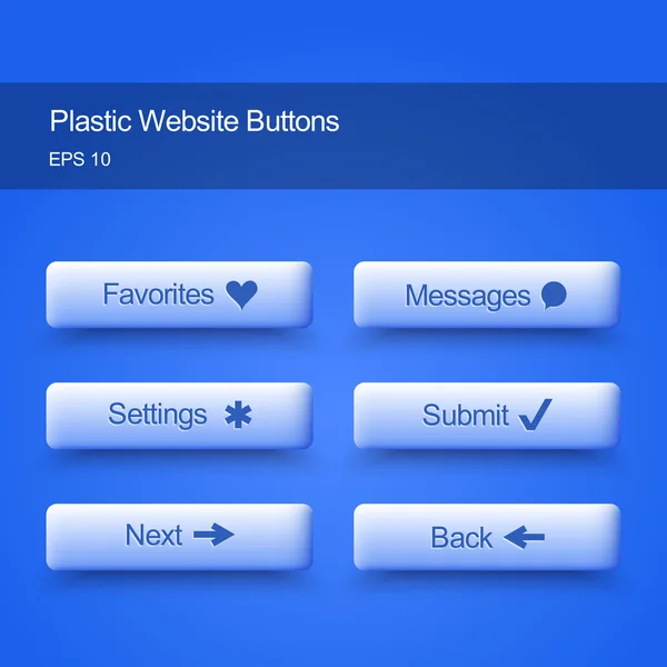 Plastic Website Buttons Vector Illustration — Stock Vector
