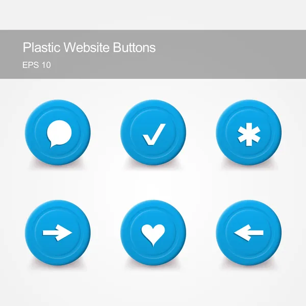 Boutons Site Web Plastique Avec Icônes — Image vectorielle