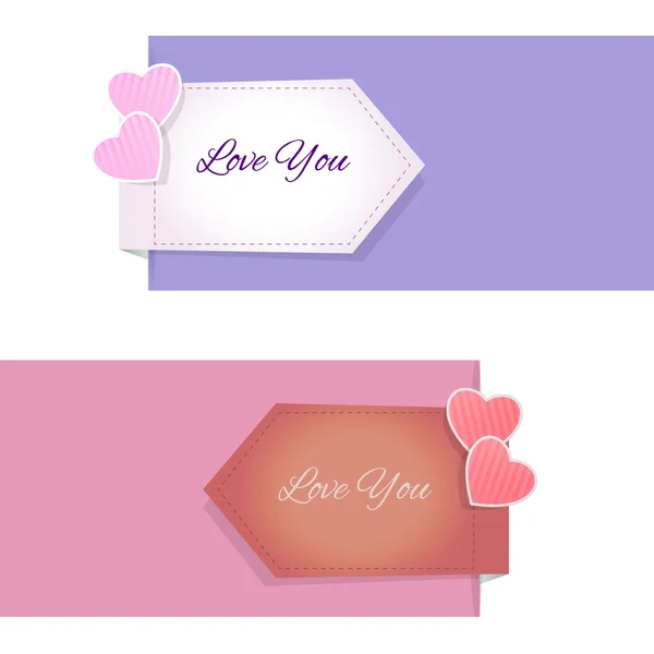 Valentine Day Design Elements Banners — Stock Vector