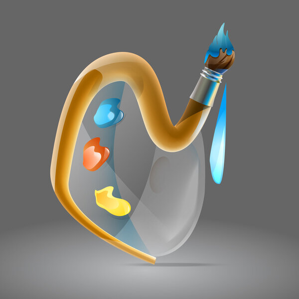 Abstract background with palette and brush.