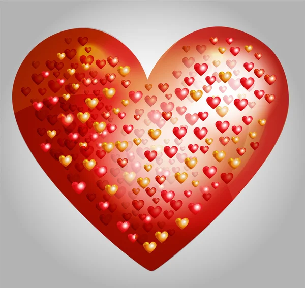 Vector big heart made from smaller hearts - Valentines card — Stock Illustration Vector Big Heart Made Smaller Hearts Valentines Card Stock Vector