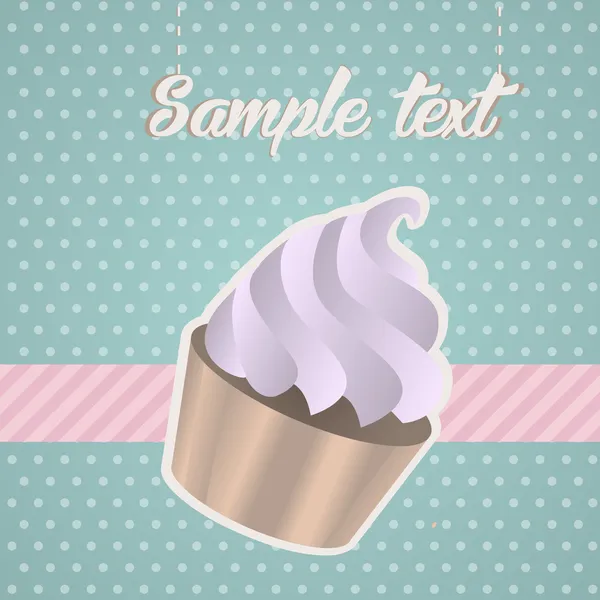 Fundo Vintage Com Cupcake — Vetor de Stock