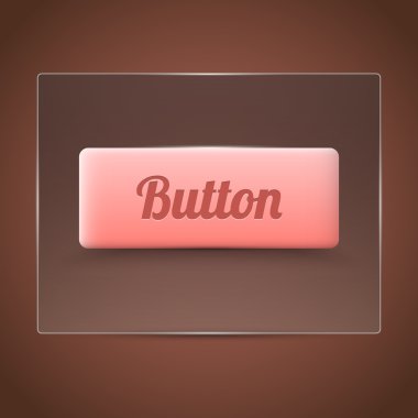 Pink button - vector illustration clipart