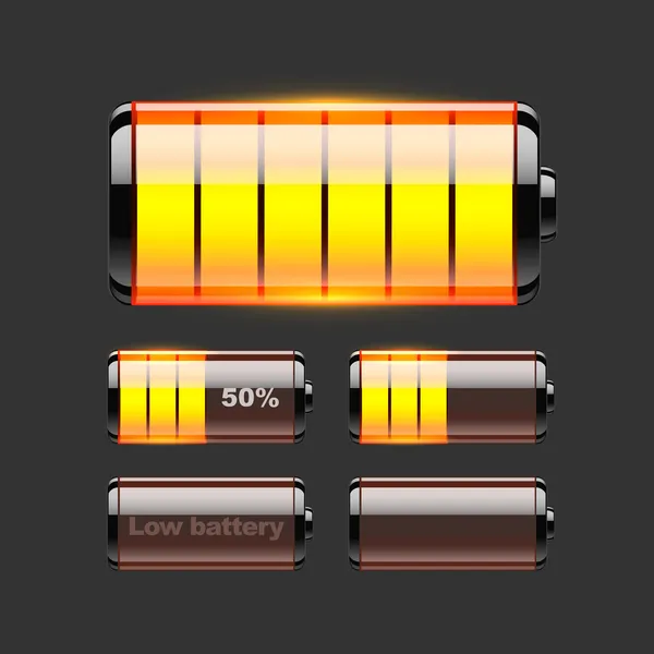 Ensemble Vectoriel Charge Batterie — Image vectorielle